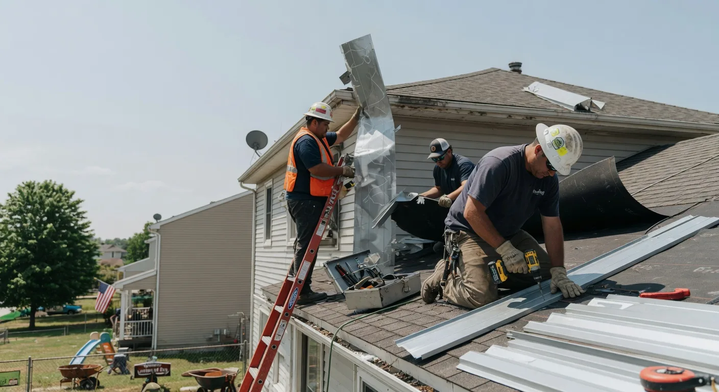 Storm Damage Metal Roof Repair in St Louis Park, MN